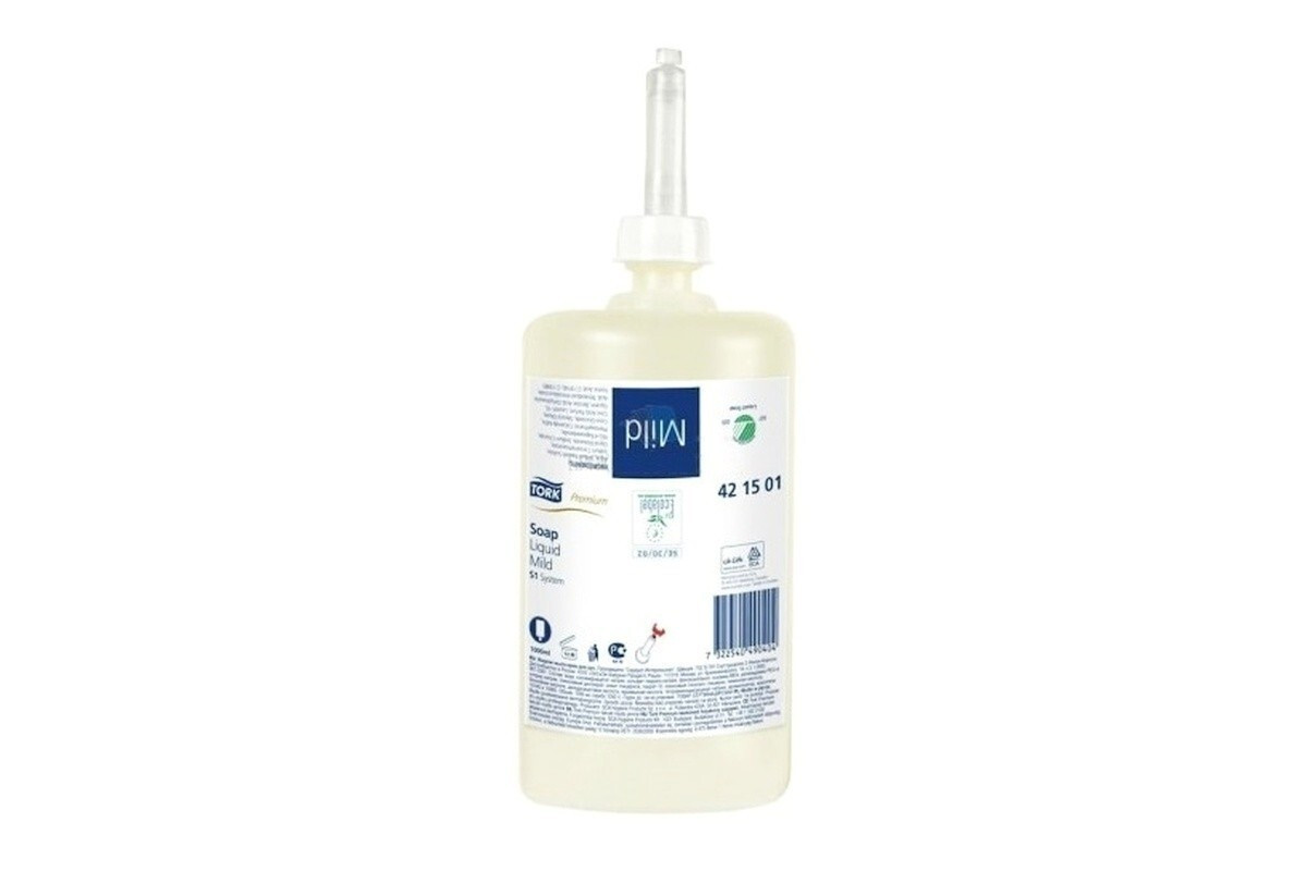 Tork vloeibare zeep voor S1 dispenser, mild en romig, 1 liter (420501)