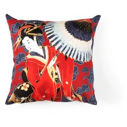 Excelsa Dekokissen Kimono Baumwolle 45x16x45 cm Bunt