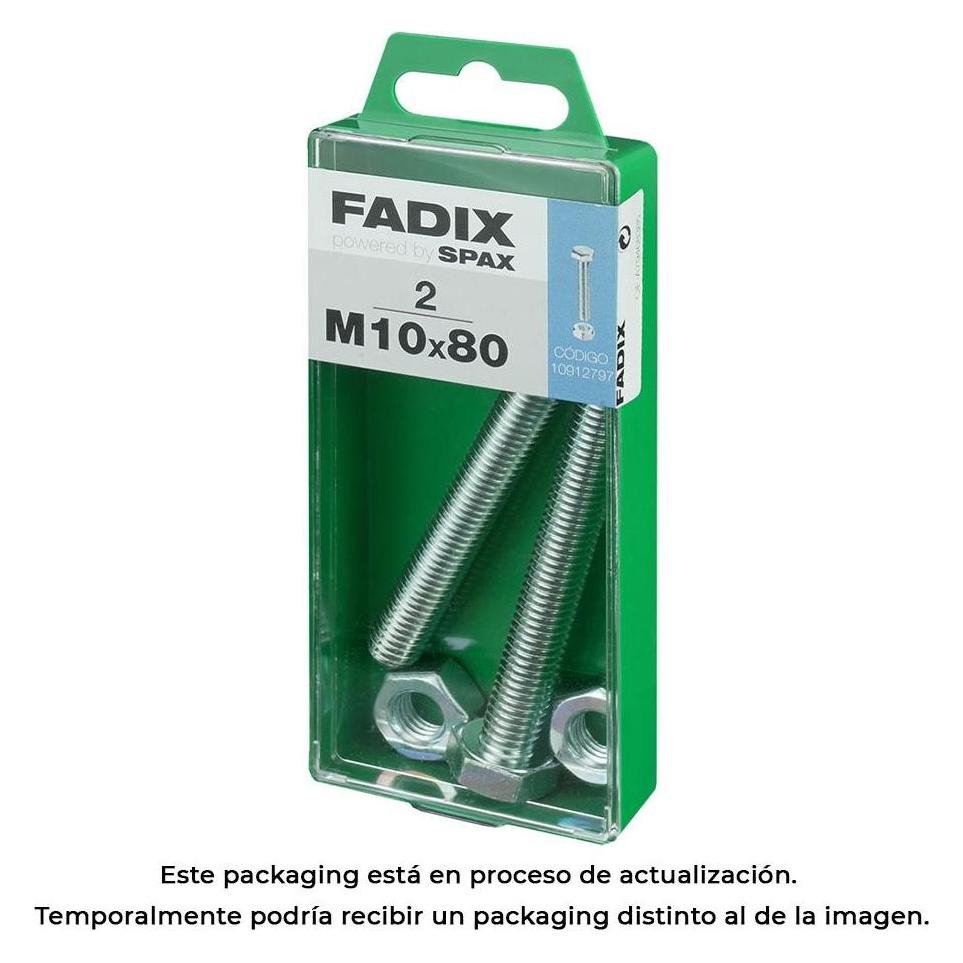 Fadix Box m 2 Stück. metrische Schraube cab hex+Zinkmutter m 10x80mm (M10) (49376924)