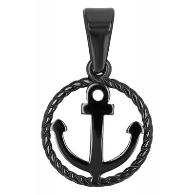 Kettenanhänger ADELIA´S "eleganter Anker Anhänger aus Edelstahl", schwarz, Schmuckanhänger, Damen, Edelstahl, Kettenanhänger