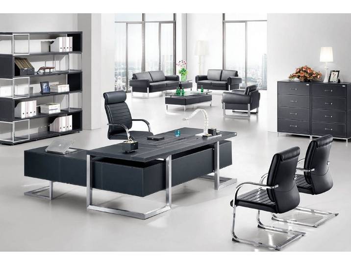 Xlmoebel Kommode Moderne Kommode aus MDF und Edelstahl in Schwarz (Einzelartikel), Made in Europa