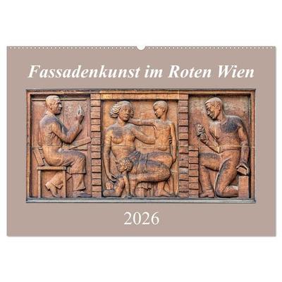 Fassadenkunst im Roten Wien (Wandkalender 2026 DIN A2 quer), CALVENDO Monatskalender