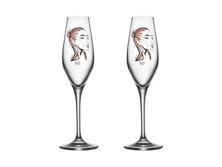 Kosta Boda Verre à champagne All about you 24 cl Lot de 2 Forever Yours