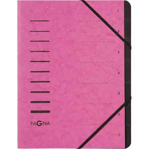Pagna Ordnungsmappe 40058-34, A4, aus Karton, dunkelrosa, 7 Fächer