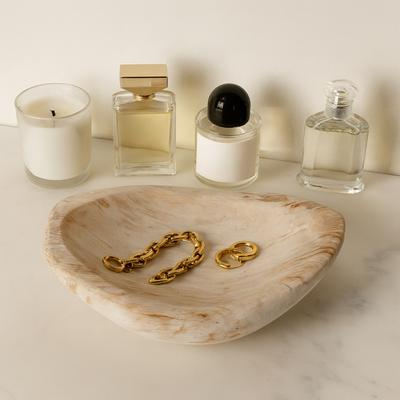 Sagebrook Home Petrifiend Oval Decorative Bowl - Modern Bowl with Distinctive Shape