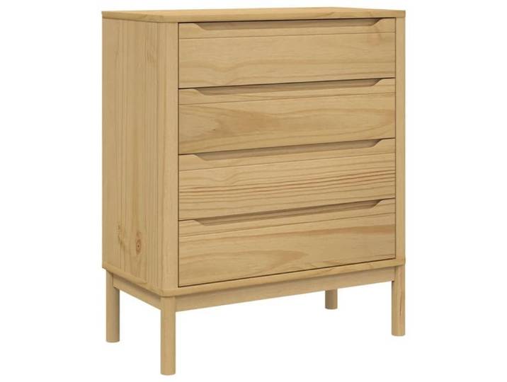 Enfilade intérieure - ORVEL - Commode FLORO - cire marron - bois de pin massif 30519