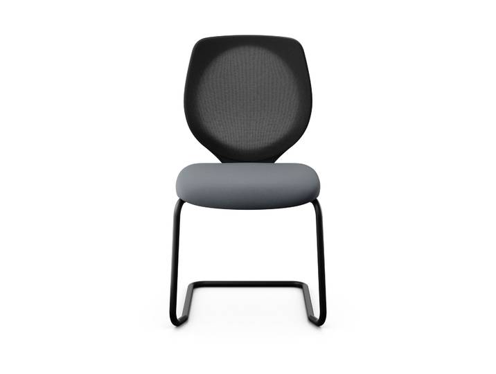 Giroflex 353 cantilever conference chair without armrests, Gray/ Black, New