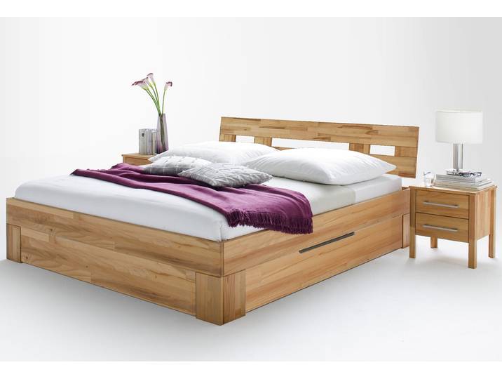Bettschubkasten HOME AFFAIRE Modesty , beige (naturfarben), B:146cm H:23cm T:62cm, Massivholz, Schubladen, Bettschubkasten, aus massivem Kernbuchenholz, passend für Bettgrößen der Serie Modesty