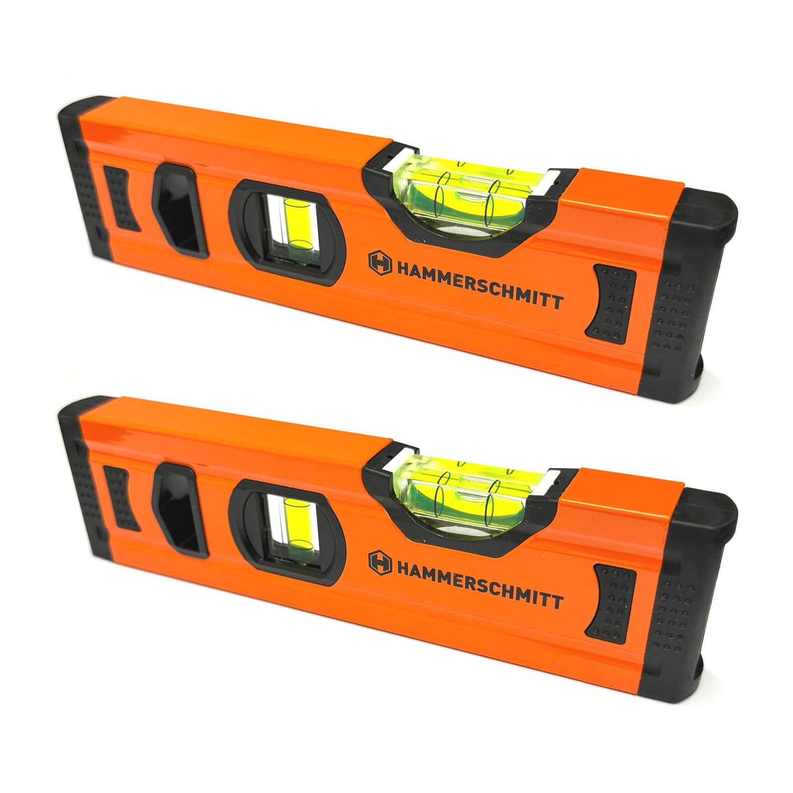 Hammerschmitt Set van 2 Mini Aluminium Waterpassen, B/D/H: 20 x 5 x 2 cm