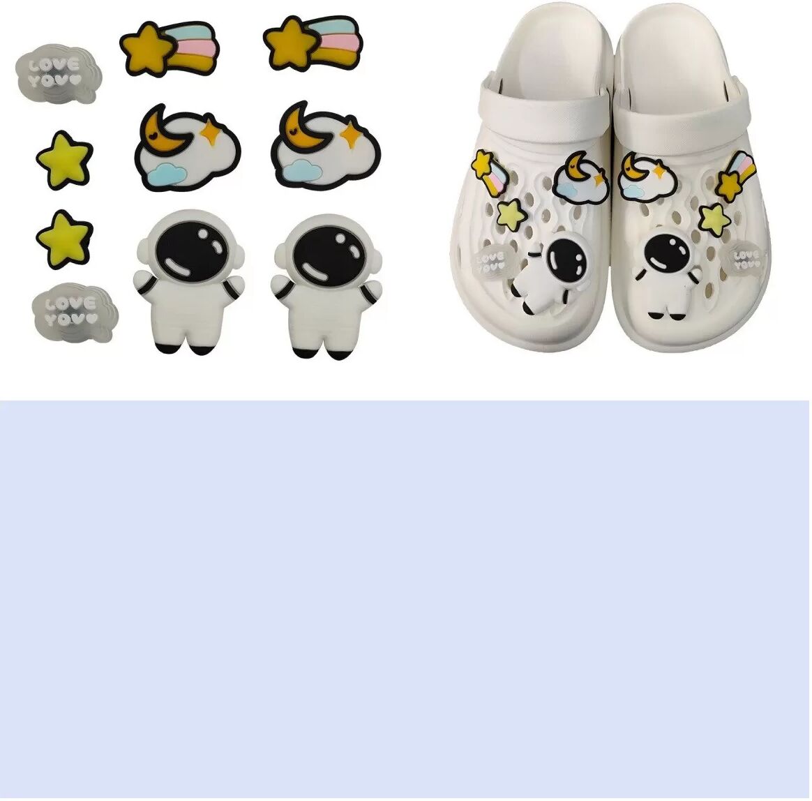INF Ensemble d'accessoires de breloques Croc DIY - Décorations de chaussures mignonnes en silicone