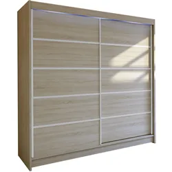 SCHWEBETÜRENSCHRANK Talin IV, mit RGB LED Beleuchtung
