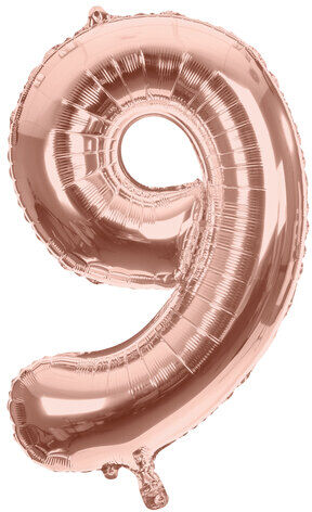 Folienballon "9", rosé, 86 cm