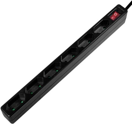 LogiLink LPS232B Steckdosenleiste mit Schalter 6fach Schwarz Eurostecker 1St.