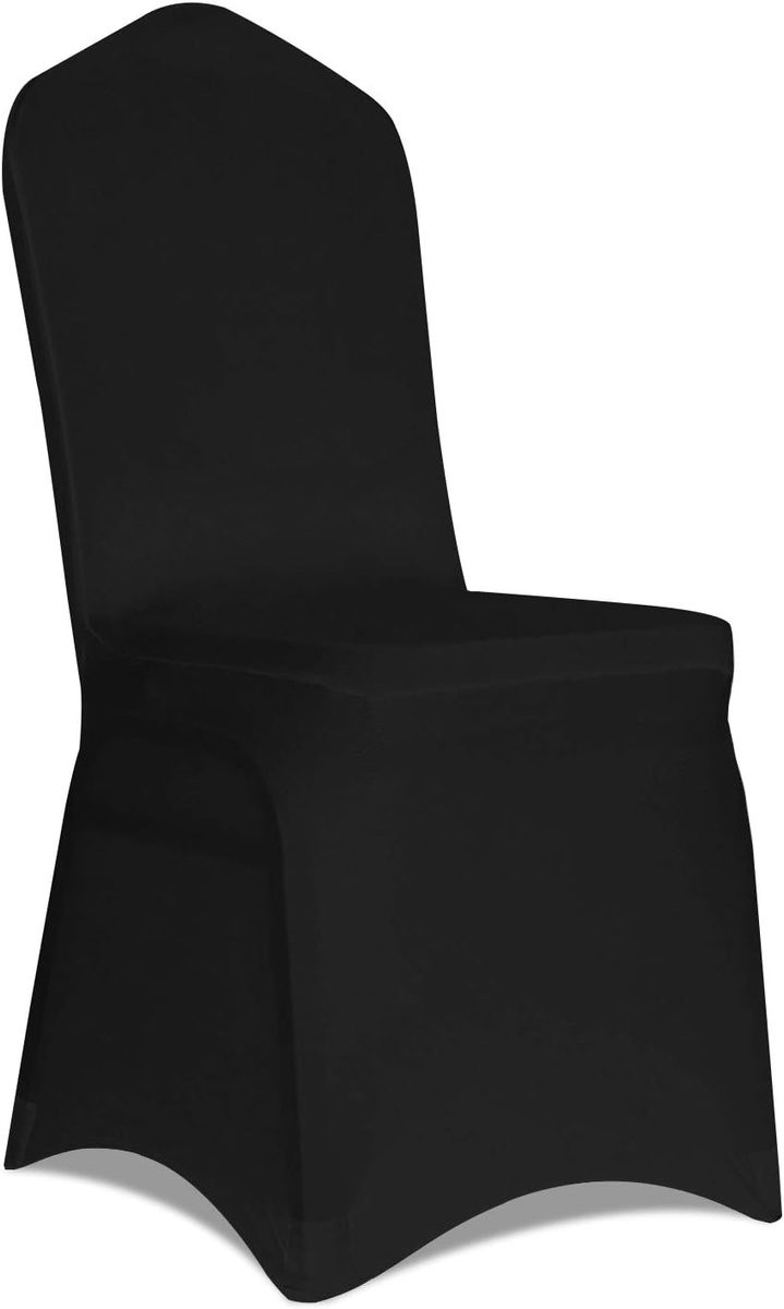 SnelShoppen 12 stuks zwarte stoelhoezen van spandex stretch voor dining chairs