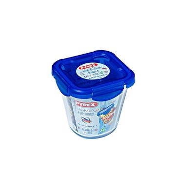 pyrex hoher runder behälter mit deckel 13x13x13cm-0,8l cook&go.