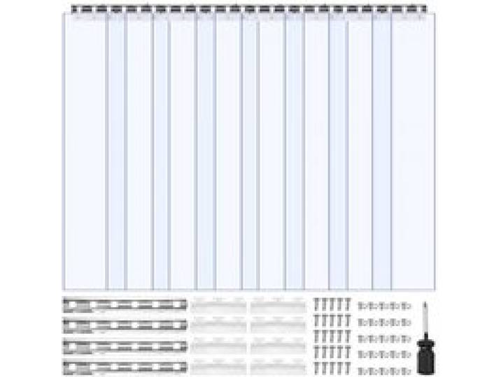 VEVOR Rideau à Lanière PVC, 122x244 cm, Rideau Lamelles Transparent, 8 Bandes de Porte Plastique Épaisseur 2 mm pour Porte de Chambre Froide, Entrepôt, Refroidisseur de Supermarché, Chevauchement 50%