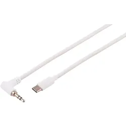 USB-C Audiokabel, 3.5mm, Winkel, TRS, weiß, 3m