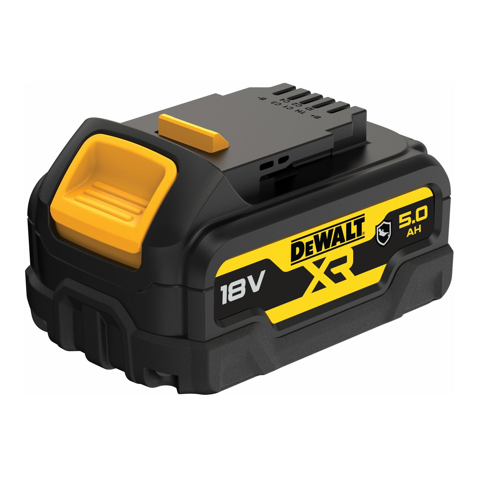 DEWALT 18 Volt / 5 Ah XR Ersatz-Akku mit speziellem Gehäuseschutz gegen Säuren und Chemikalen DCB184G-XJ)