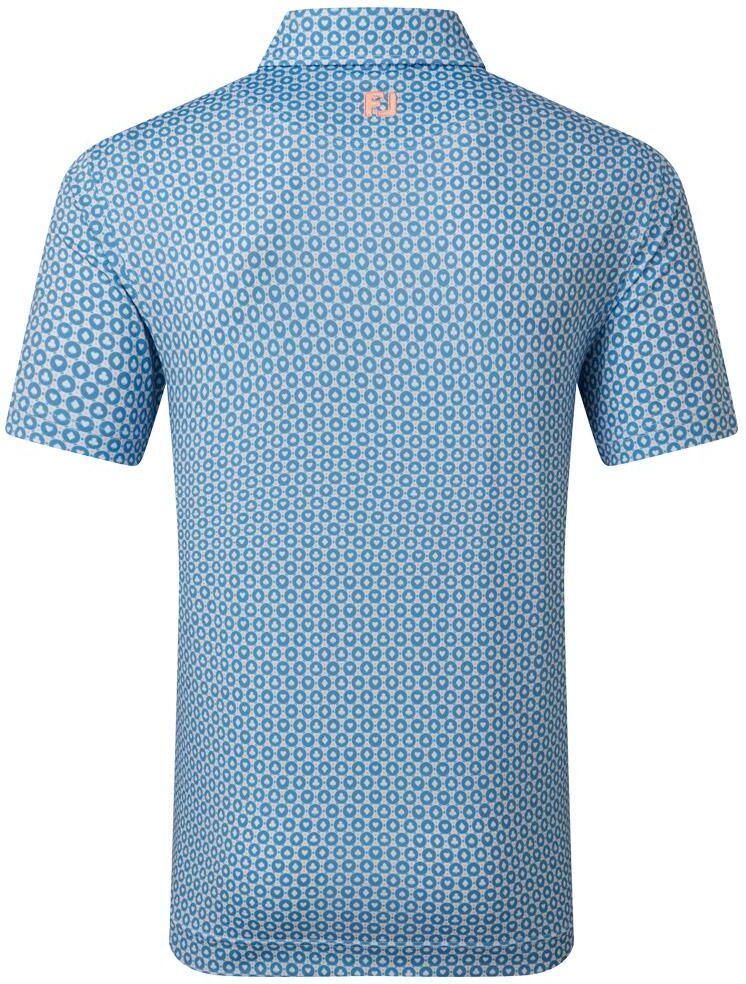Footjoy  - Vegas Marker Lisle White Riviera Peach - L - Polo