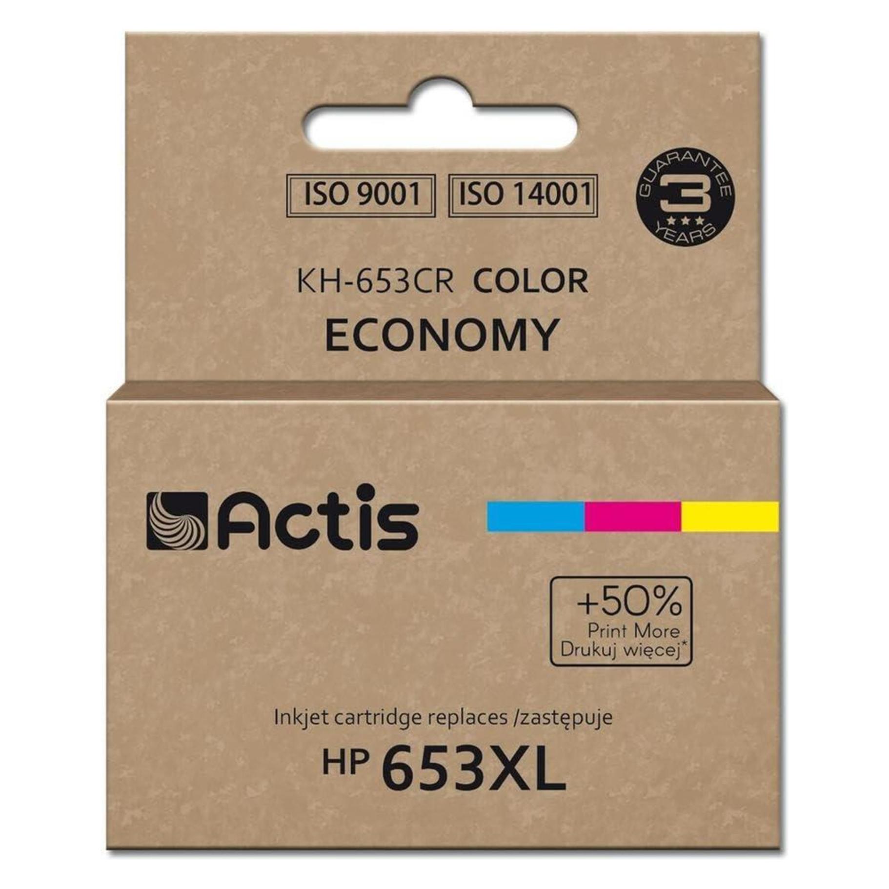 Factis KH-653CR Druckertinte Ersatz HP 653XL 3YM74AE Premium 18ml 300 Seiten Farbe (C, M, Y) (KH-653CR)