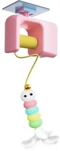 Uplift Picks Interactive Electric Cat Toy Hanging Door Automatic Ball Teaser For Self Play Cats pink