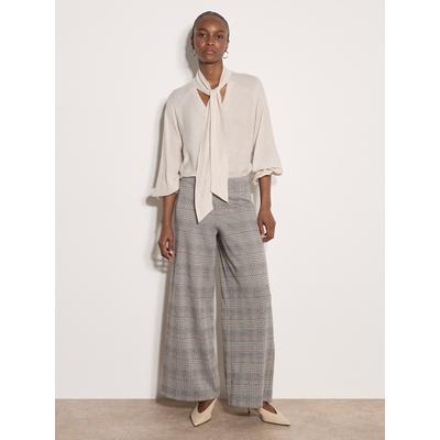 Stoffhose APRICOT "Weite Hose", Damen, Gr. XS (34), Normalgrößen, schwarz, gewebt, , Modisch, normal, Hosen Stoffhose, mit Heritage-Karomuster