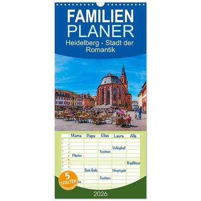 Familienplaner 2026 - Heidelberg - Stadt der Romantik mit 5 Spalten (Wandkalender, 21 x 45 cm) CALVENDO