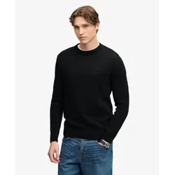 Superdry für Herren. M6110717A Schwarzer Preppy-Pullover (L), Lässig, Baumwolle