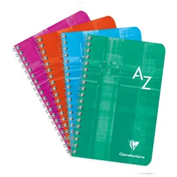 Clairefontaine 10x Adressbuch 11x17cm mit Doppelspirale, 50 Blatt kariert 90g - Sortiert 68699C