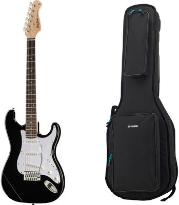 Harley Benton ST-20 BK St. Series w/Bag Noir haute brillance