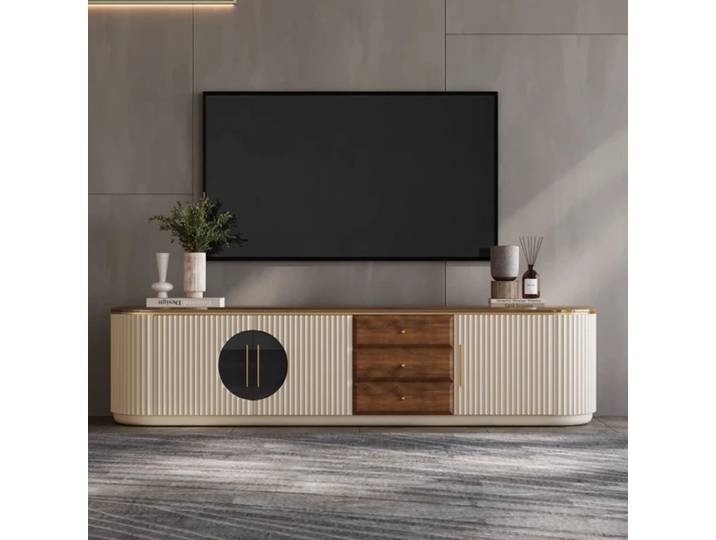 Meuble TV en bois massif de luxe design salon meuble de sol rangement télévision meuble tv tables centrales meubles pour la maison