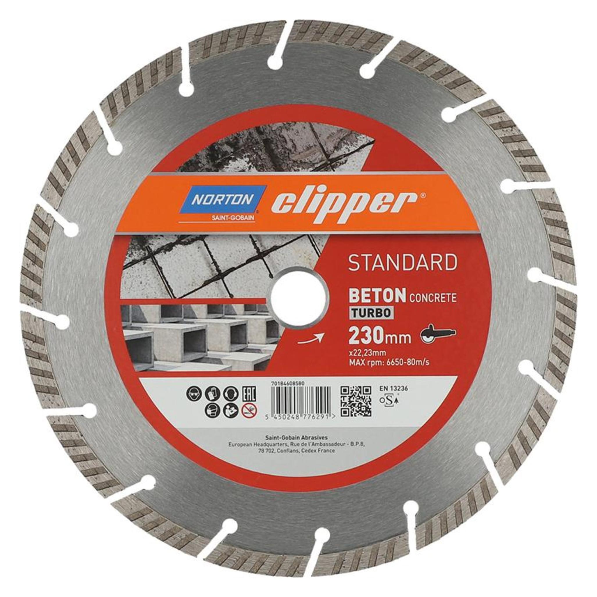Norton Clipper Diamantscheibe Standard Beton Turbo Ø 230x22,23 mm (5450248776291)