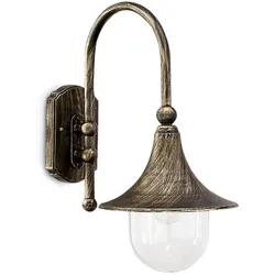 Ideal Lux Außenwandleuchte CIMA AP1, E27, Schwarz / Gold IDEA-024134