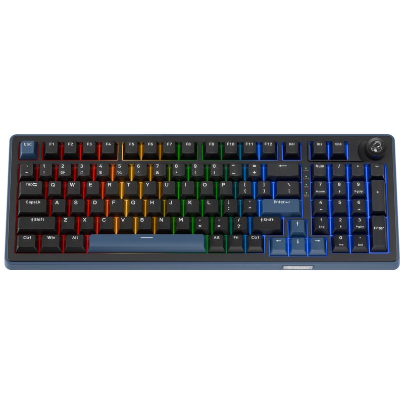 Ducky OK-M 98 Gaming-Tastatur, 98%, US-Layout (ANSI), KTT Wine Red Switches - schwarz