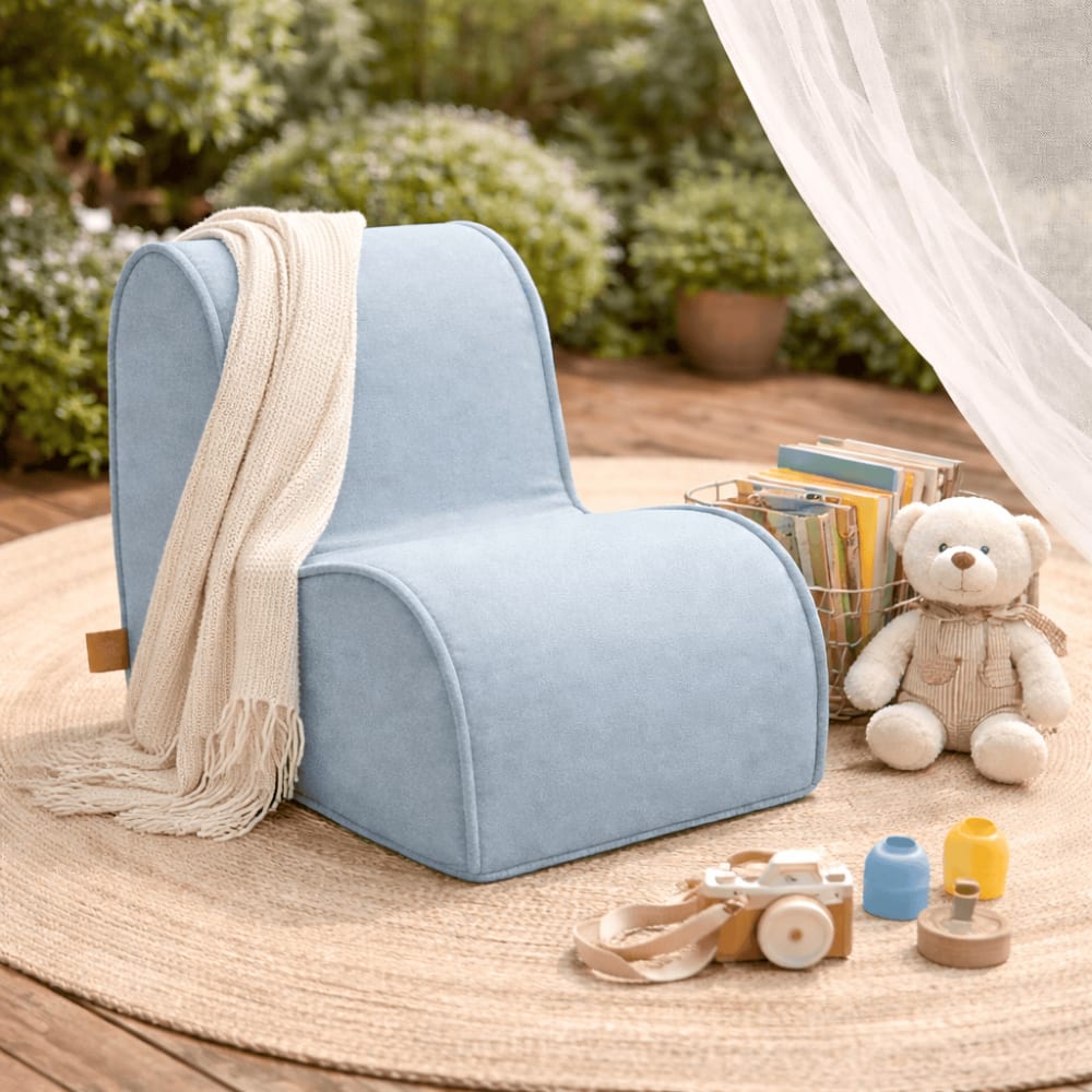 MeowBaby Fauteuil enfant extérieur confort premium Bleu 60x50x40cm