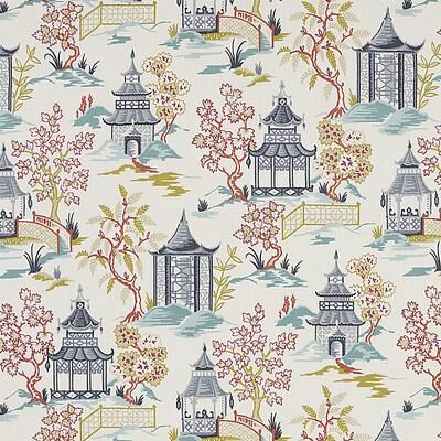 Suki Blue Fabric by the Yard - Ballard Designs