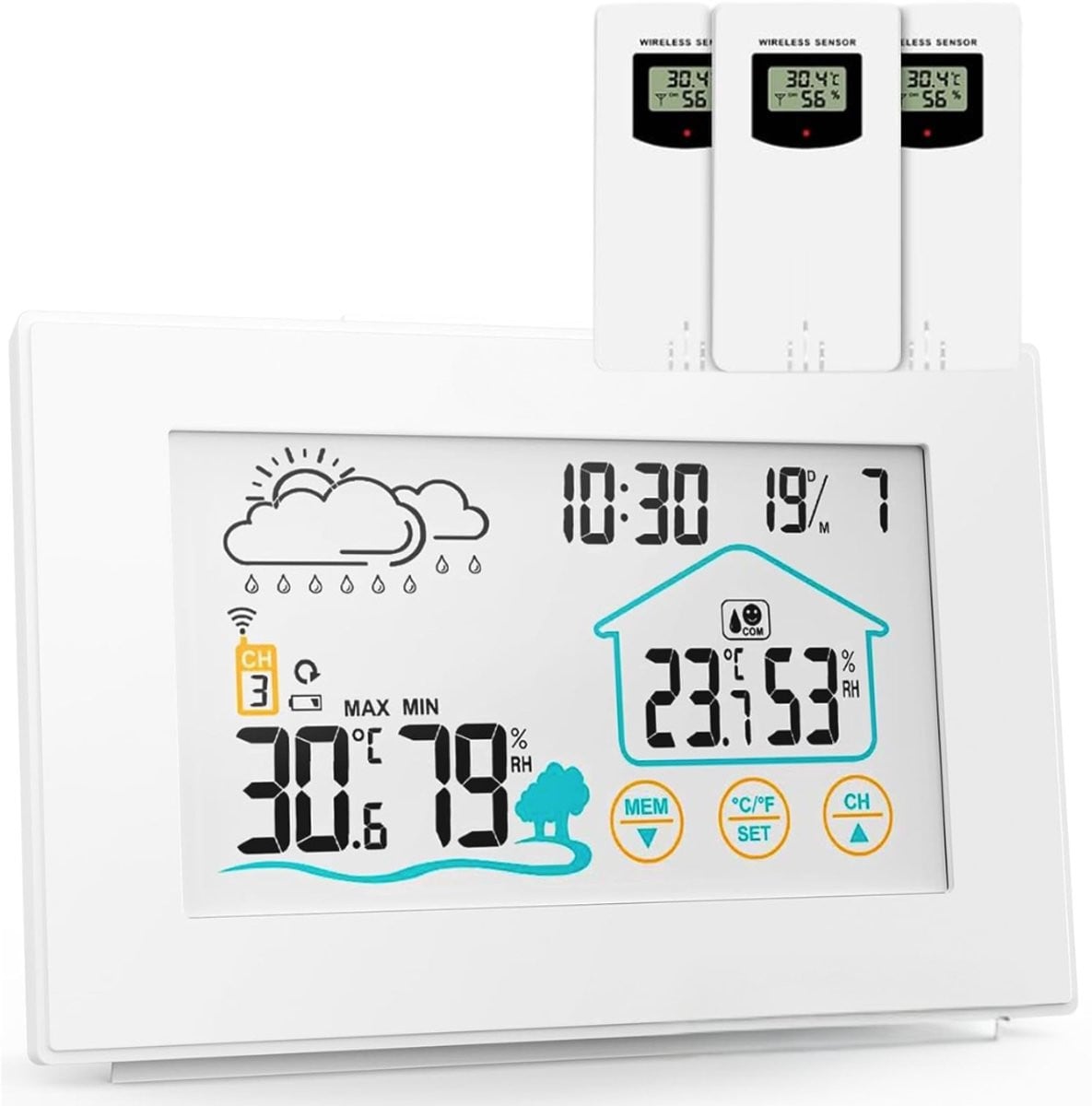 CLGP Weerstation met draadloze buitensensor voor binnen en buiten