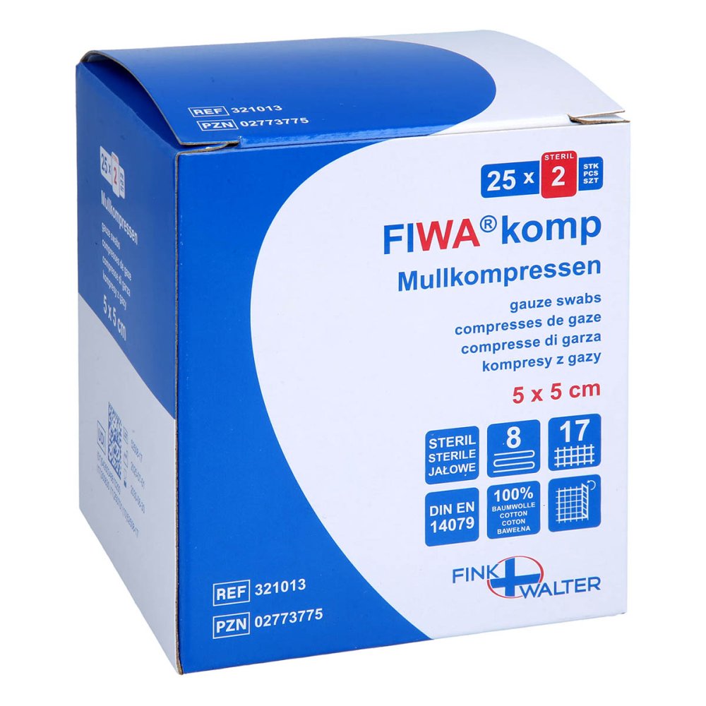 Fink & Walter GmbH Mullkompressen 5x5 cm steril 8fach 02773775