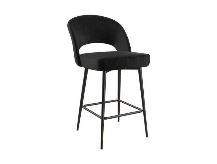 Tabouret de comptoir en velours noir