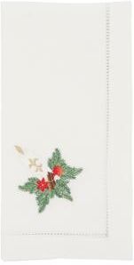 "Saro Lifestyle Festive Candle Embroidered Napkin (Set of 6) - 20""x20"""
