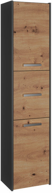 Zipcode Design Albee Freestanding Linen Cabinet Antracyt/Artisan Oak 170cm H X 40cm W X 30cm D