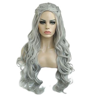 Haus des Drachen Daenerys Targaryen Perücke Perücke Cosplay Perücke Perücke weiß blond lange gewellte Perücke Perücke für Frauen Daenerys Targaryen Drachenprinzessin Perücke