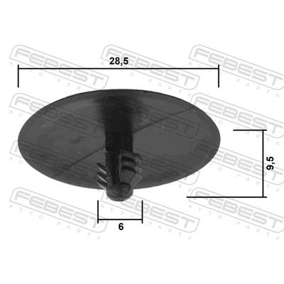 FEBEST Clip, Zier-/Schutzleiste 88570-127 für NISSAN