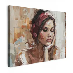 LEINWANDBILD Frau - Lackierung - Porträt - Modern Wandbilder 80x60 cm
