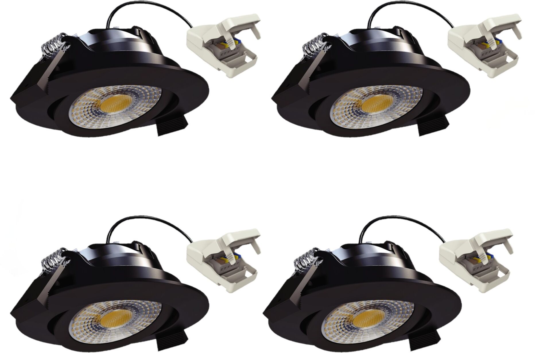 KS Verlichting Liv Inbouwspot Zwart 4 stuks