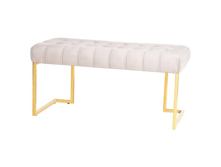Kayoom Hockerbank, Taupe, Gold, Metall, Kunststoff, 47x48x100 cm, Bsci, Schlafzimmer, Bettbank