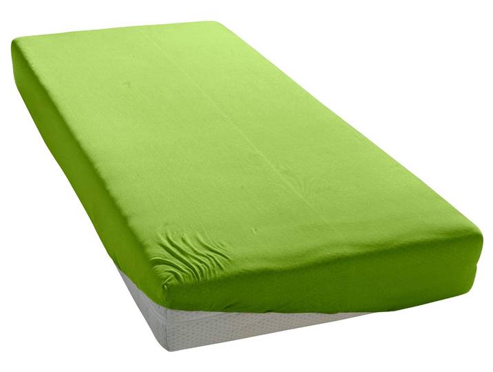 Spannbettlaken GOODPRODUCT PAPRIKA Microfaser-Jersey und warme Fleece-Qualität , grün, B:160cm L:200cm, Microfaser-Jersey, Obermaterial: 100% Polyester, Bettlaken, Spannbettlaken, Bettlaken Laken Spannbettuch, schnelltrocknend