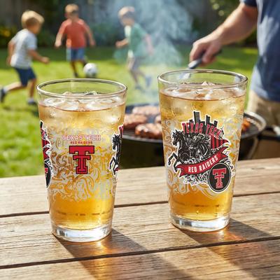 Evergreen Texas Tech University 16 oz Pint Glasses, Set of 2 - 16 oz
