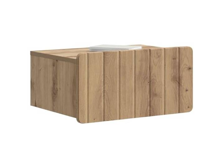 KTHLBRH Wand-Nachtschrank, 2 Stück, Eiche Holztechnik, 2 Schubladen, 49 x 34,5 x 24 cm, Wandmontage, großer Stauraum
