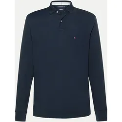 Langarm-Poloshirt Blau M